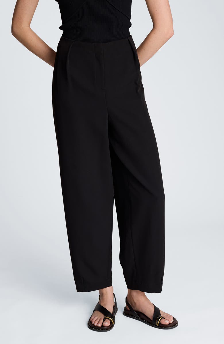 Kenneth Cole Pleat Tapered Leg Pants, Main, color, Black