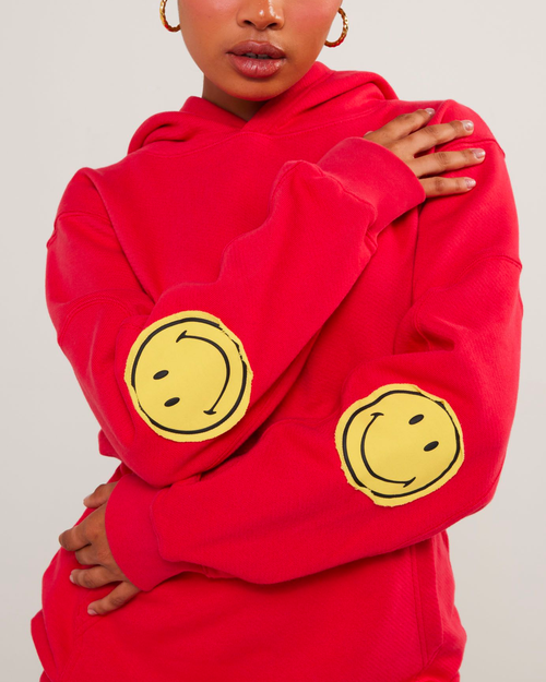 Samii Ryan Smiley Oversized Hoodie In Red