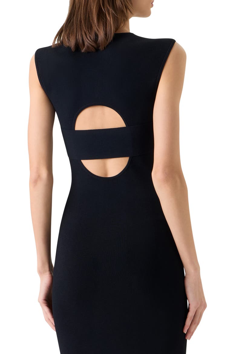Sleeveless Signature Jersey Midi Dress, Alternate, color, BLACK