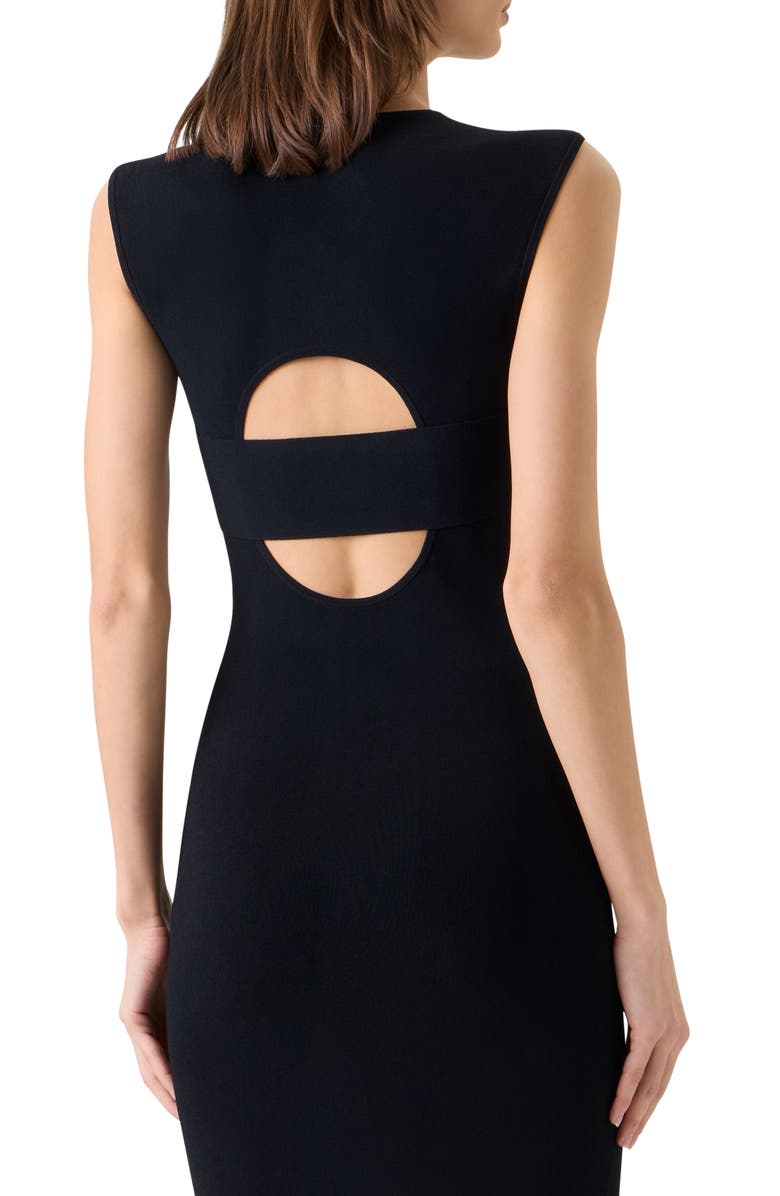 Akris punto Sleeveless Signature Jersey Midi Dress, Alternate, color, Black