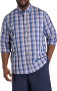 Harbor Bay by DXL Big & Tall Easy-Care Colorful Plaid Sport Shirt