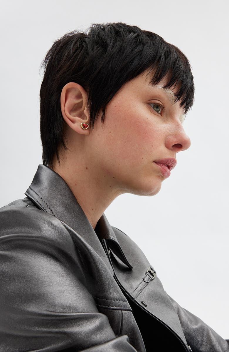 COACH Halo Heart Stud Earrings, Alternate, color, 