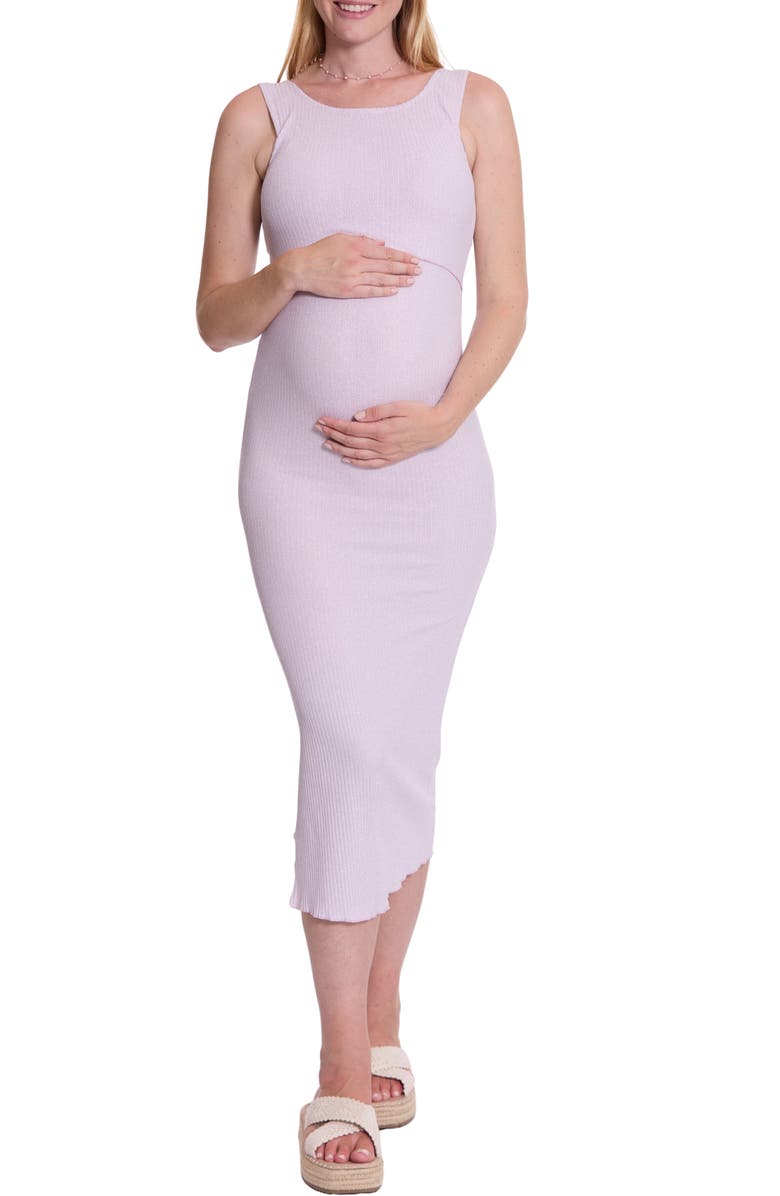 Cache Coeur Malaga Metallic Rib Maternity/Nursing Dress, Main, color, Lilac
