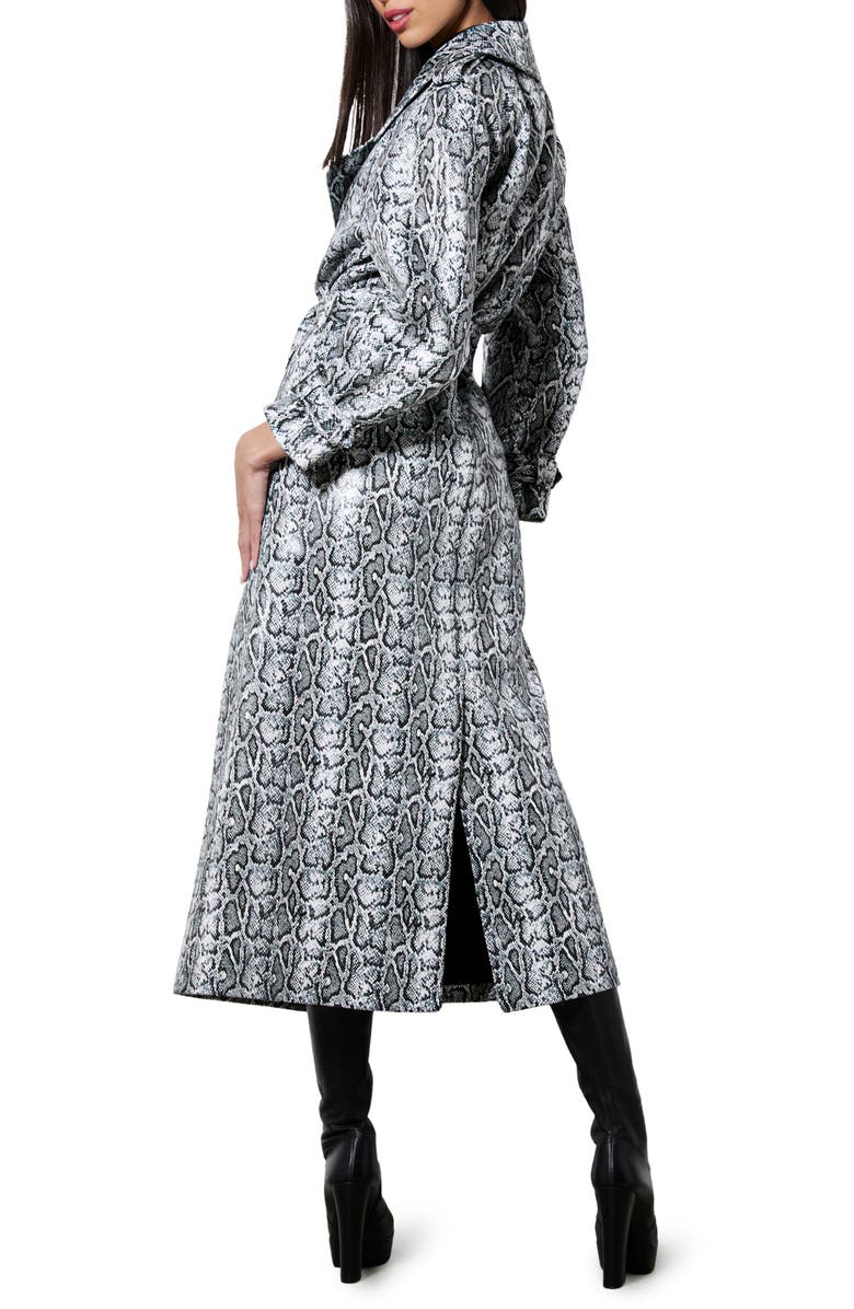 Alice + Olivia Jarret Snakeskin Print Coat, Alternate, color, Off White/ Black Python