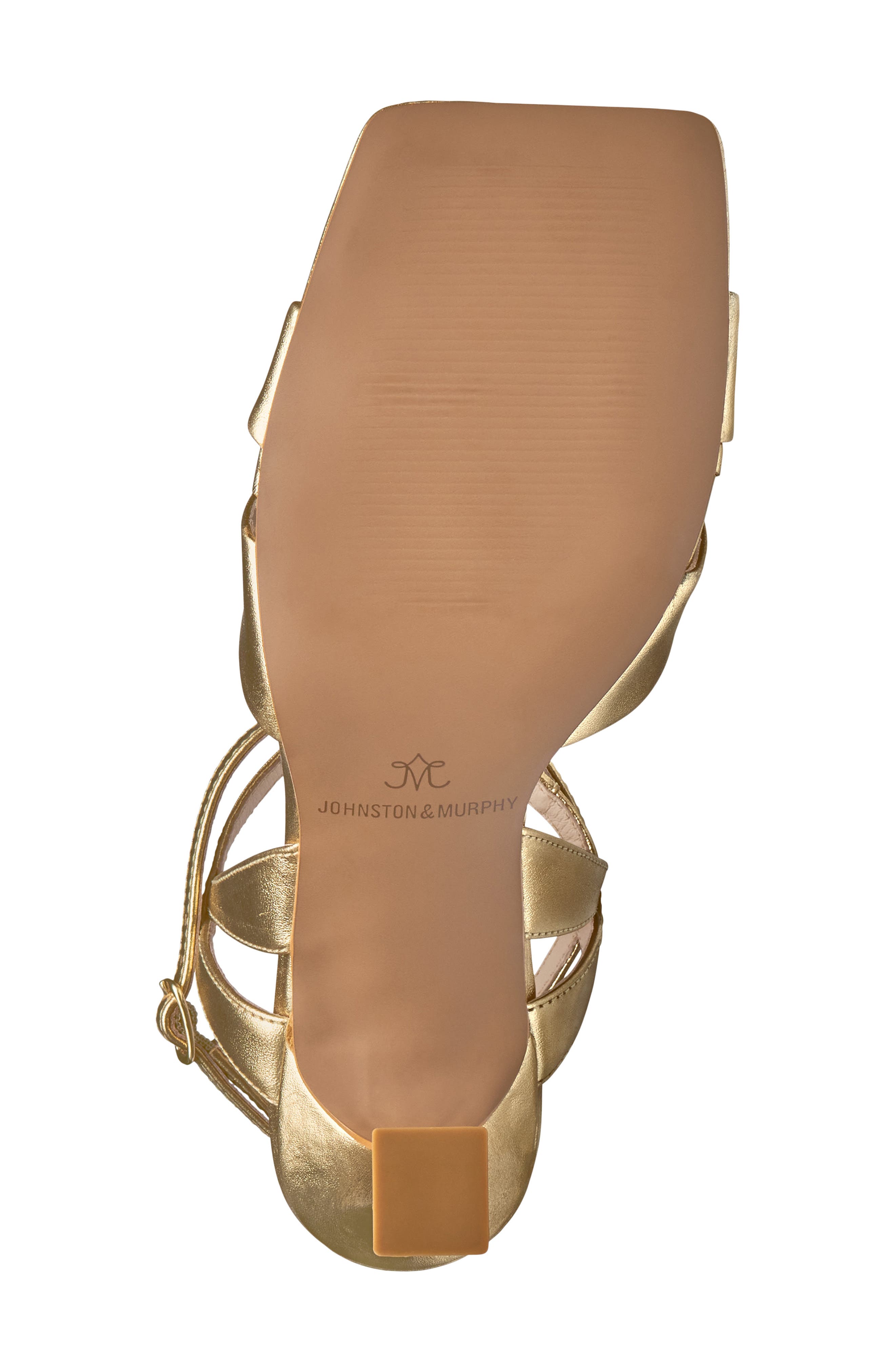 Johnston & Murphy Christine Ankle Strap Sandal, Alternate, color, Gold Metallic Sheepskin
