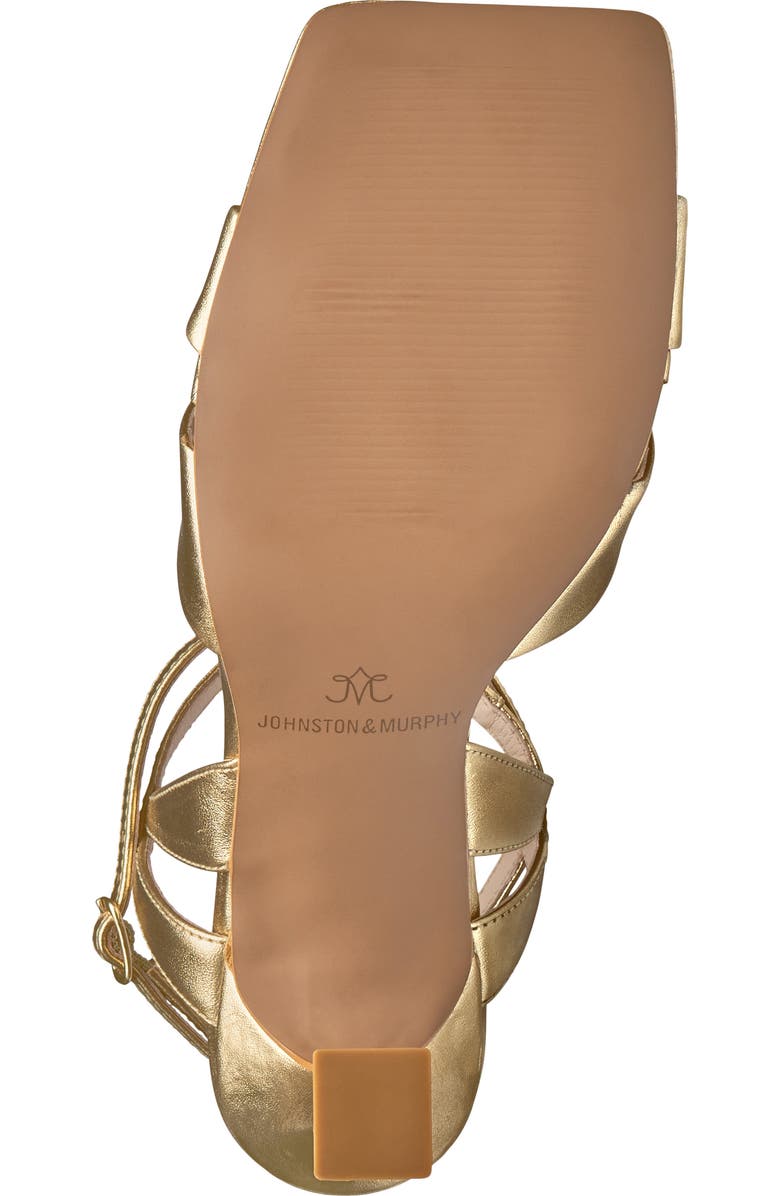 Johnston & Murphy Christine Ankle Strap Sandal, Alternate, color, Gold Metallic Sheepskin