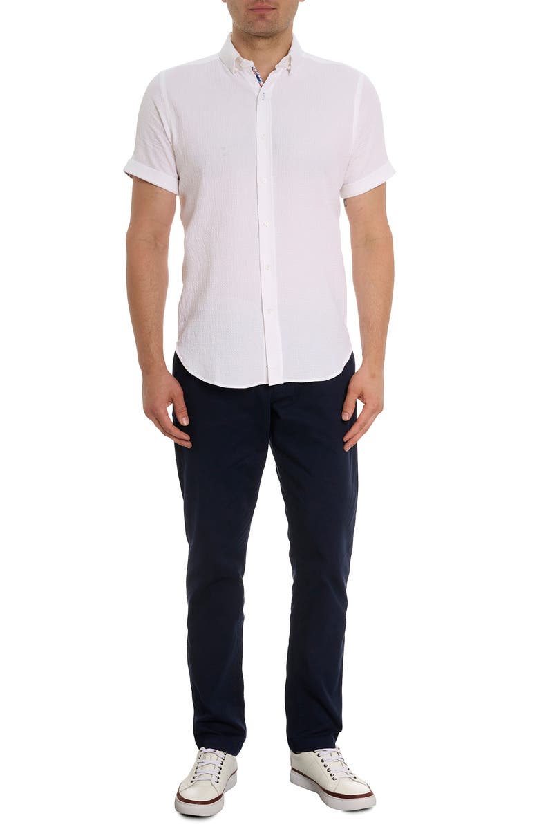 Robert Graham Reid Basket Weave Short Sleeve Button-Up Shirt, Alternate, color,