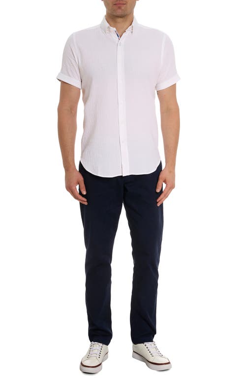 ROBERT GRAHAM ROBERT GRAHAM REID BASKET WEAVE SHORT SLEEVE BUTTON-UP SHIRT