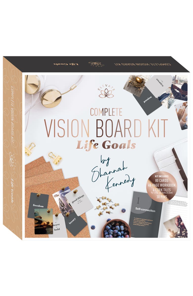 Elevate Complete Vision Board Kit, Life Goals, Guided Manifestation Set, Main, color, Multicolored