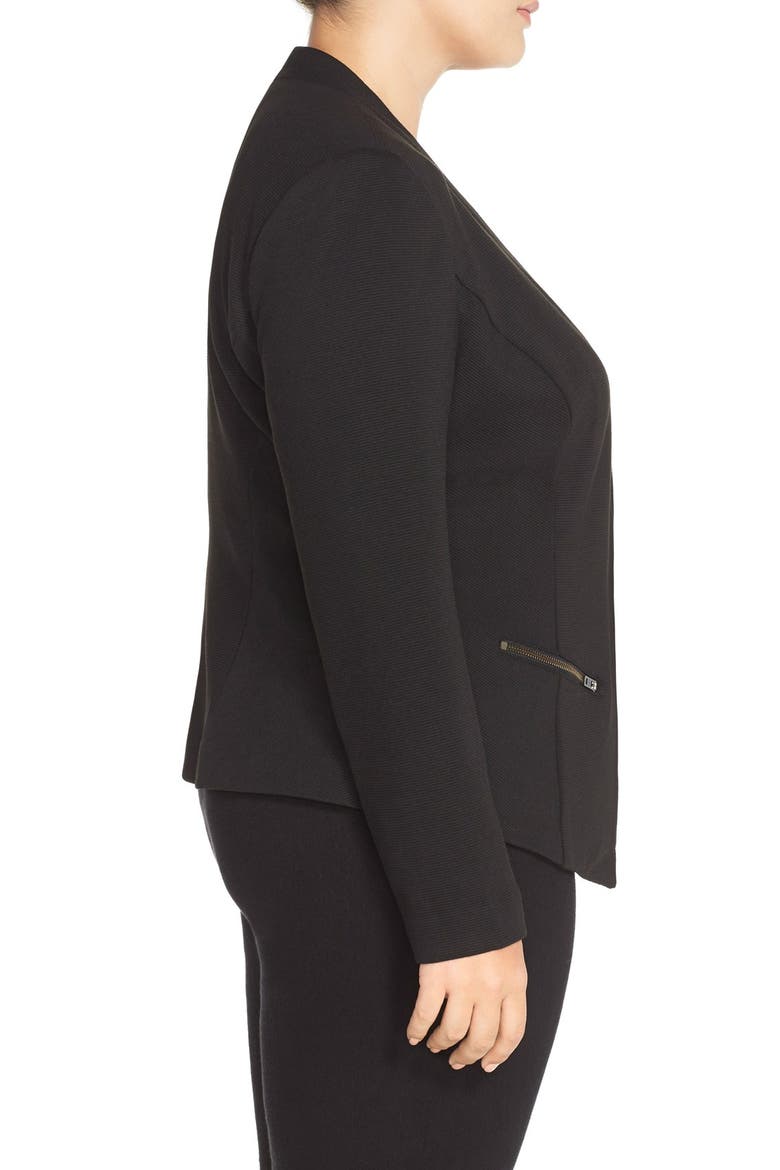 'Jetsetter' Ottoman Knit Jacket, Alternate, color, BLACK