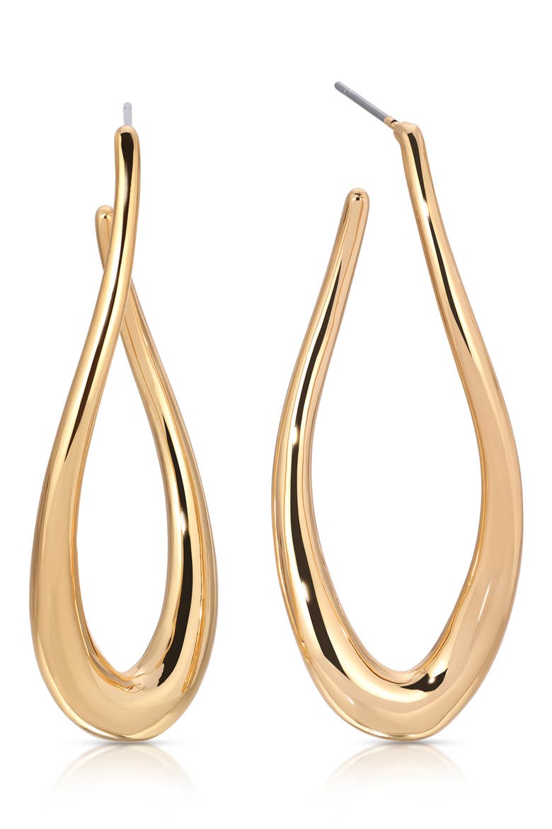 Curvacious Oval Hoop Earrings, Main, color, GOLD