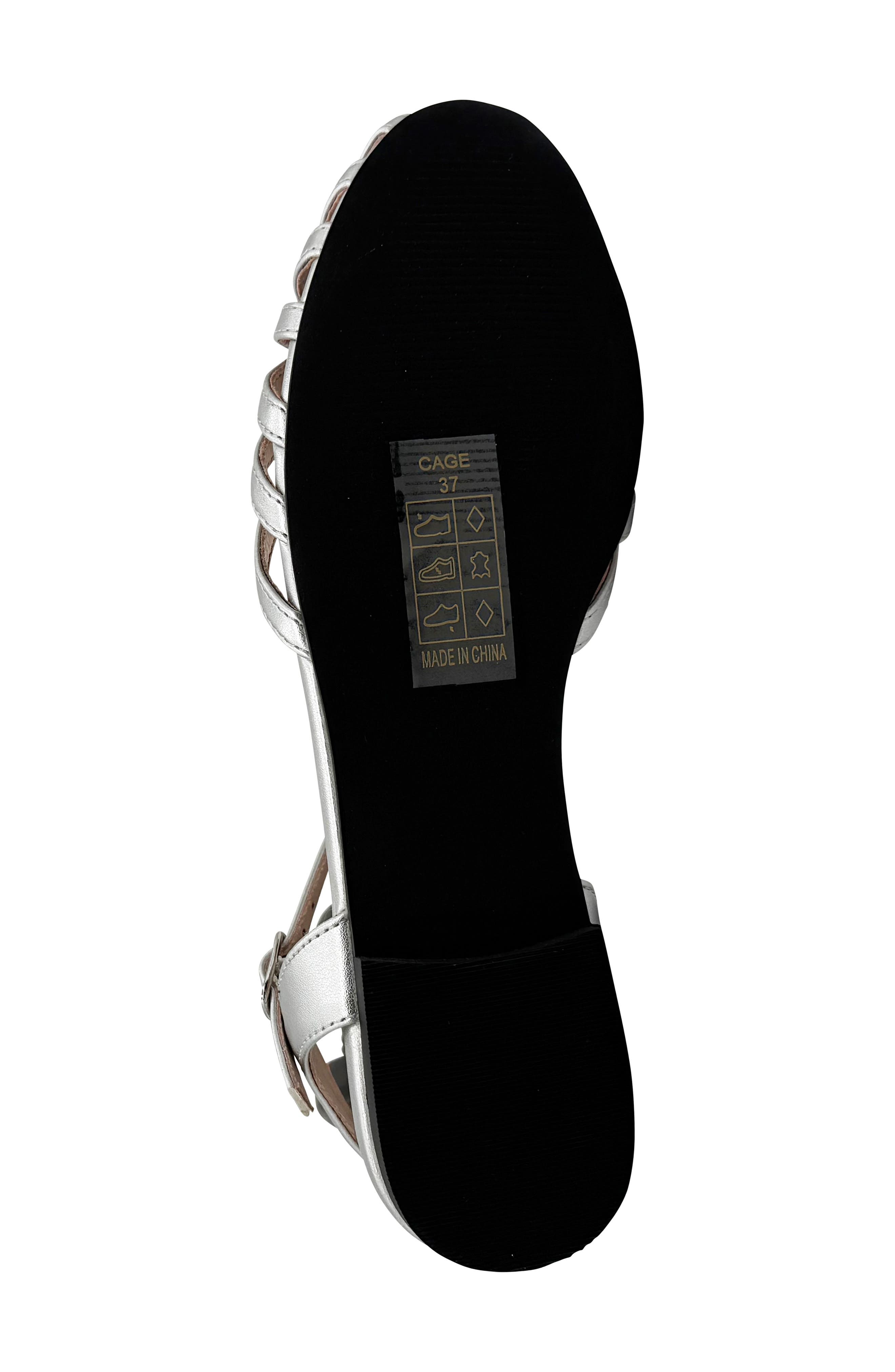 CHELSEA CREW Cage Ankle Sandal, Alternate, color, Silver Pu