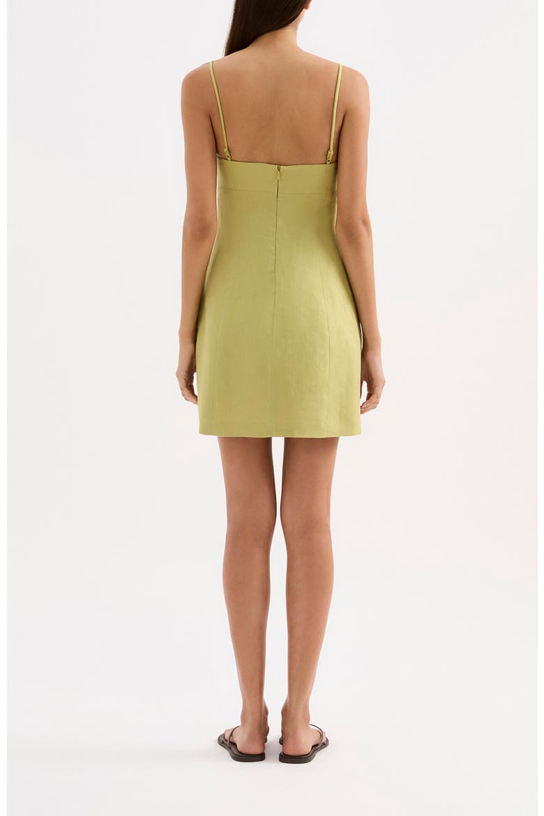 Carmela Linen Mini Dress, Alternate, color, Kiwi