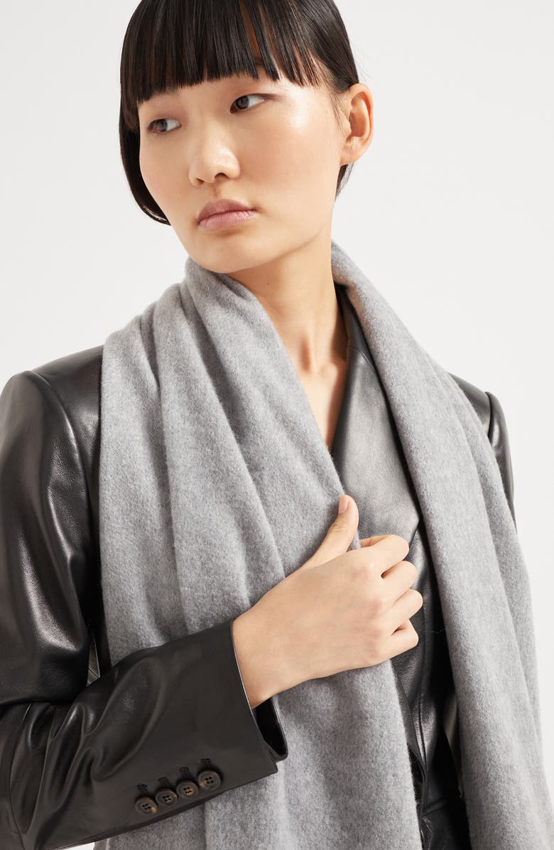 Brunello Cucinelli Double knit scarf, Alternate, color, Light Grey