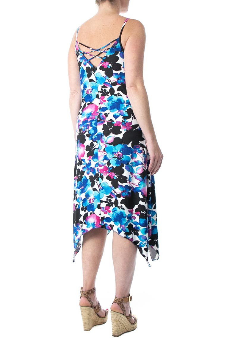 Nina Leonard V-Neck Sleeveless Handkerchief Hem Dress, Alternate, color,