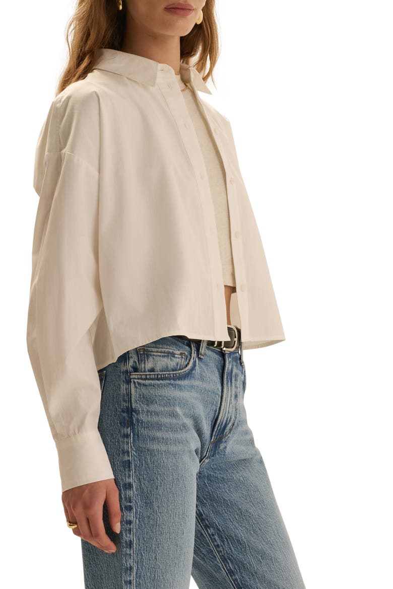 The Next Chapter Cropped Button-Down Shirt, Alternate, color, WHITE