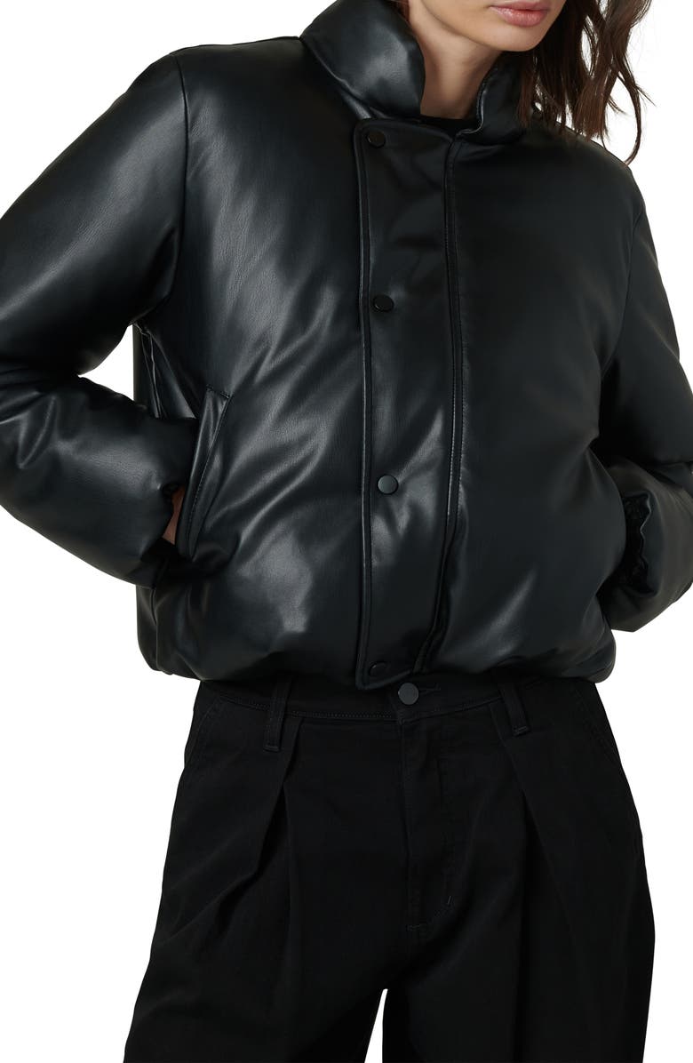 Joe's The Kiki Faux Leather Bomber Jacket, Main, color, Black
