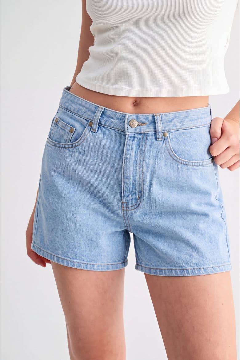 High Waist Denim Shorts, Alternate, color, Light Wash