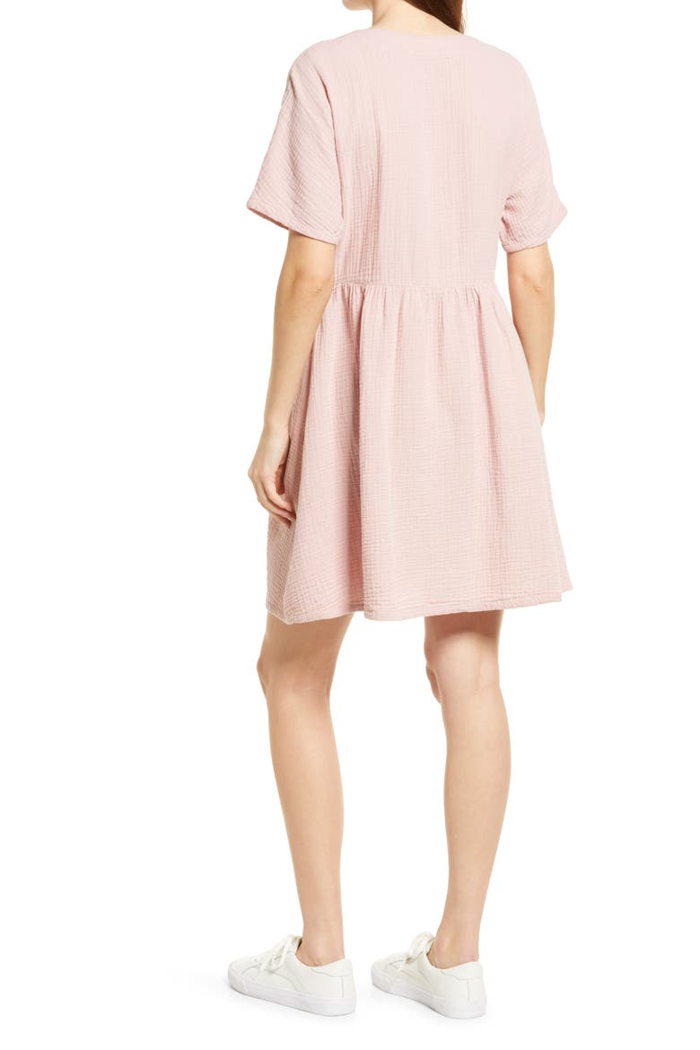 Lightspun Button Front Minidress, Alternate, color, WISTERIA DOVE