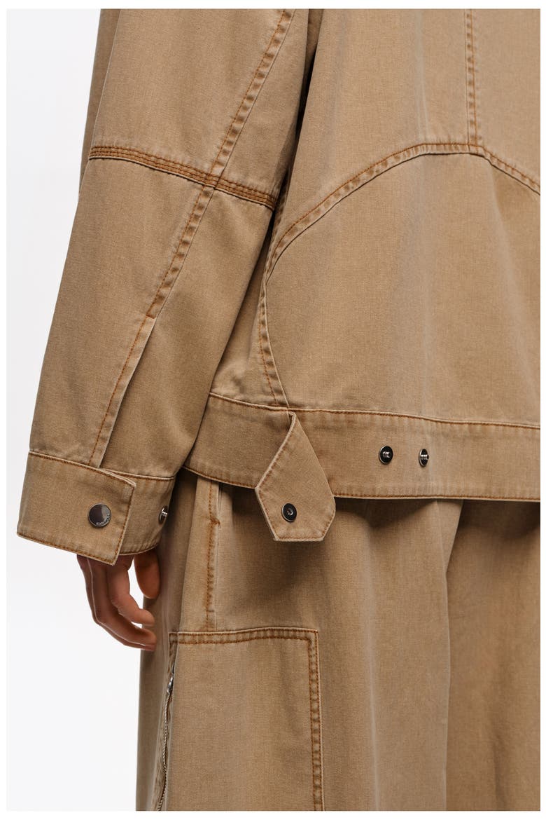 Washed Double-Breasted Jacket, Alternate, color, CAMEL
