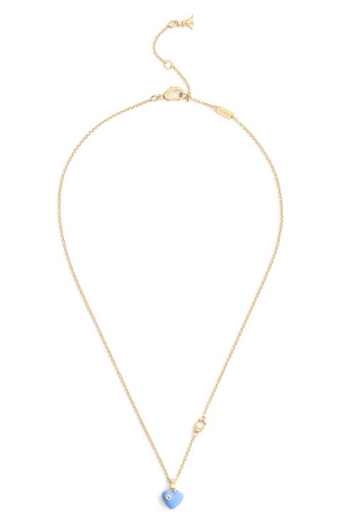 Enamel Heart Short Pendant Necklace