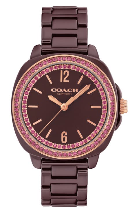 Kitt Crystal Ceramic Bracelet Watch, 34mm