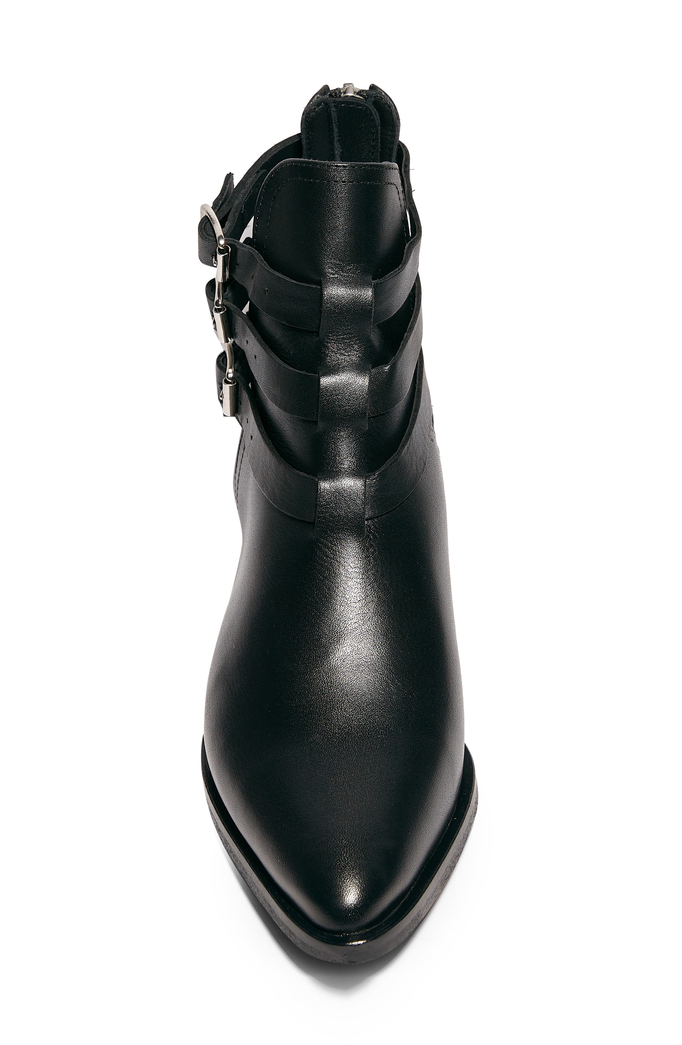 Naomi Bootie, Alternate, color, BLACK LEATHER