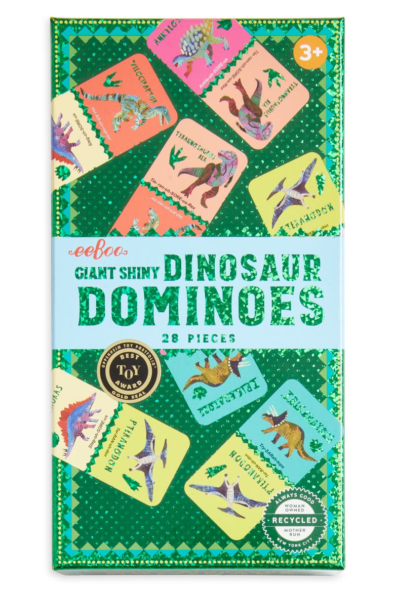 Giant Shiny Dinosaur Dominoes, Main, color, GREEN