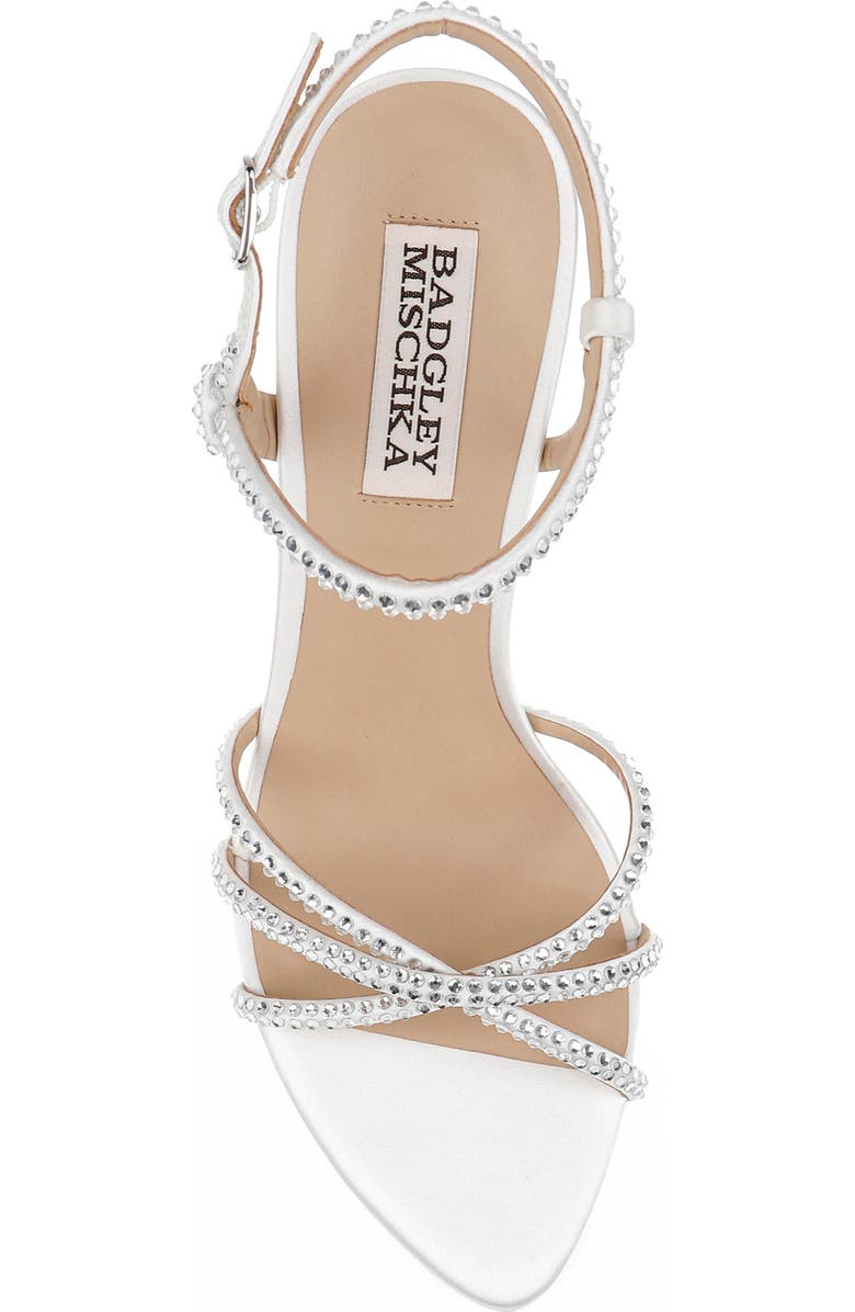 Badgley Mischka Collection Julietta Ankle Strap Sandal, Alternate, color, White Satin