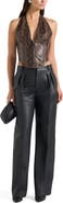 Manière De Voir Sloane Python Halterneck Corset Top