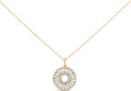 Haus of Brilliance 14K Yellow Gold Plated Sterling Silver 1 1/6 Cttw Diamond Sunburst Medallion Pendant Necklace