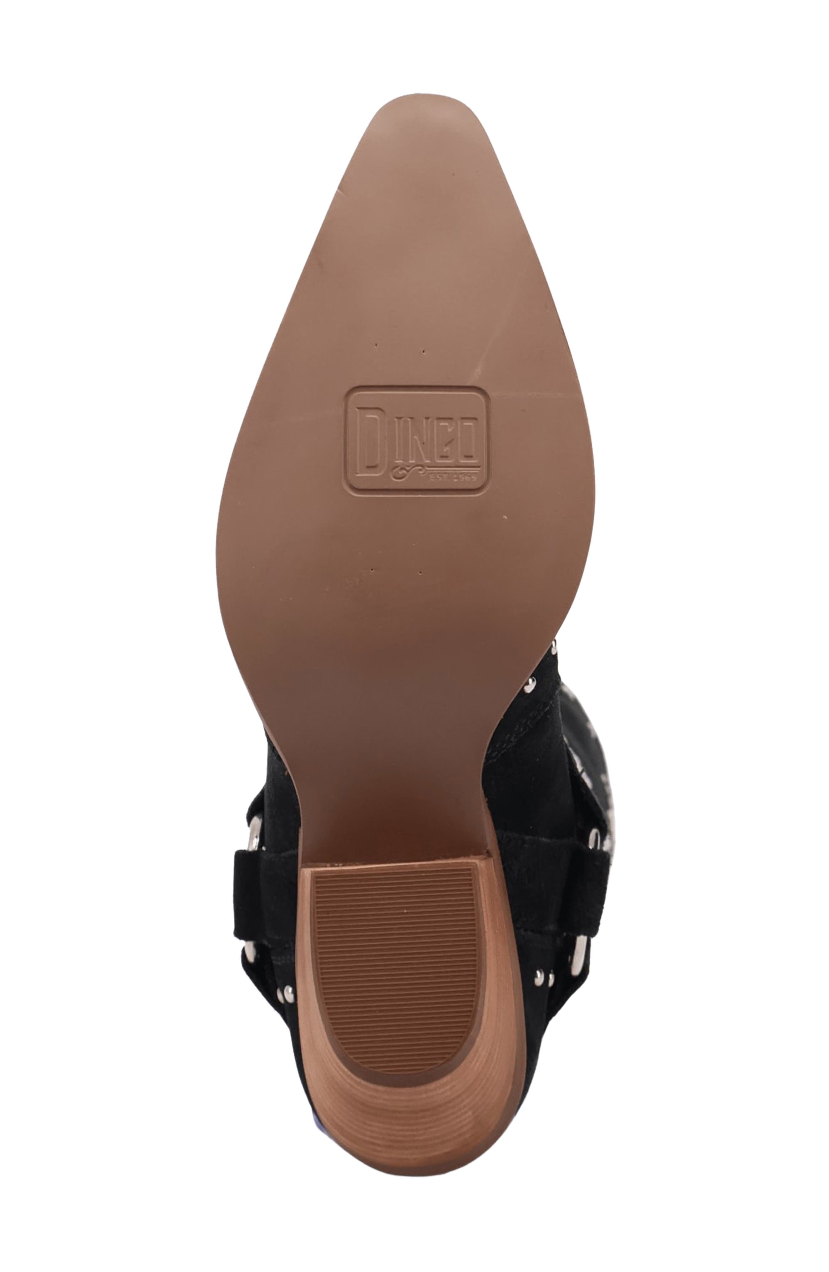 Dingo Lucky Stars Knee High Western Boot, Alternate, color, Black