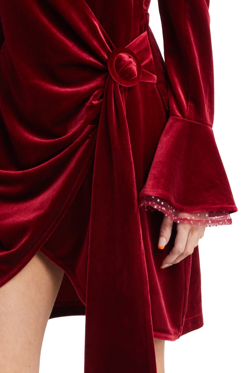 Amy Lynn Long Sleeve Velvet Wrap Minidress, Alternate, color,