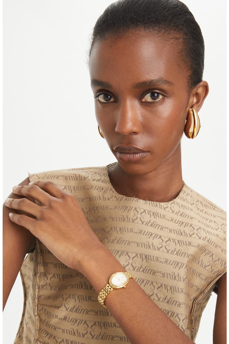 The Oval Bracelet Watch, 22mm x 28mm, Alternate, color, GOLD