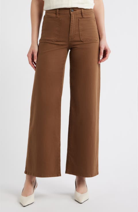 Le Slim Palazzo Harbor Pocket High Waist Wide Leg Jeans