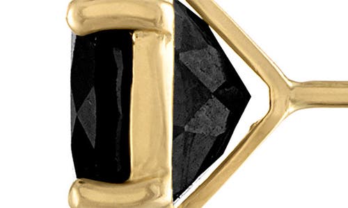 Fuzion Creations Round Black Sapphire Stud Earrings In Yellow