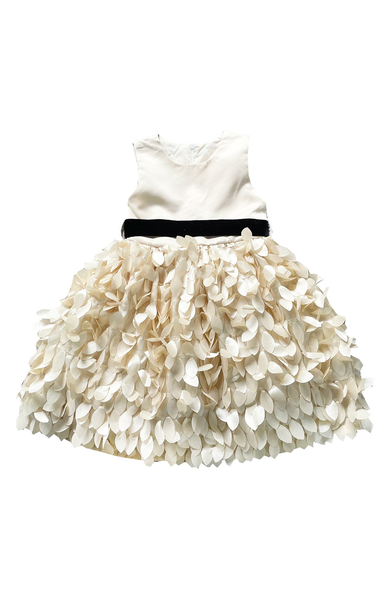 JOE-ELLA Kids' Textured Leaf Party Dress