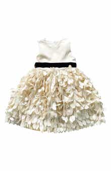 JOE-ELLA Kids' Textured Leaf Party Dress
