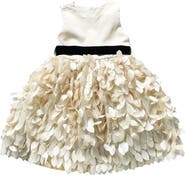 JOE-ELLA Kids' Textured Leaf Party Dress