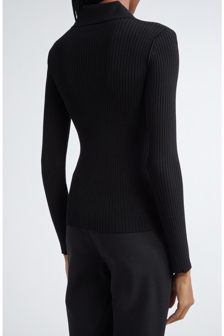 Rib Double Zip Cardigan, Alternate, color, BLACK