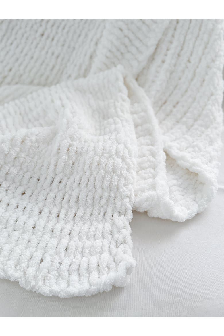Oversized Plush Chenille Throw, Alternate, color, Bright White