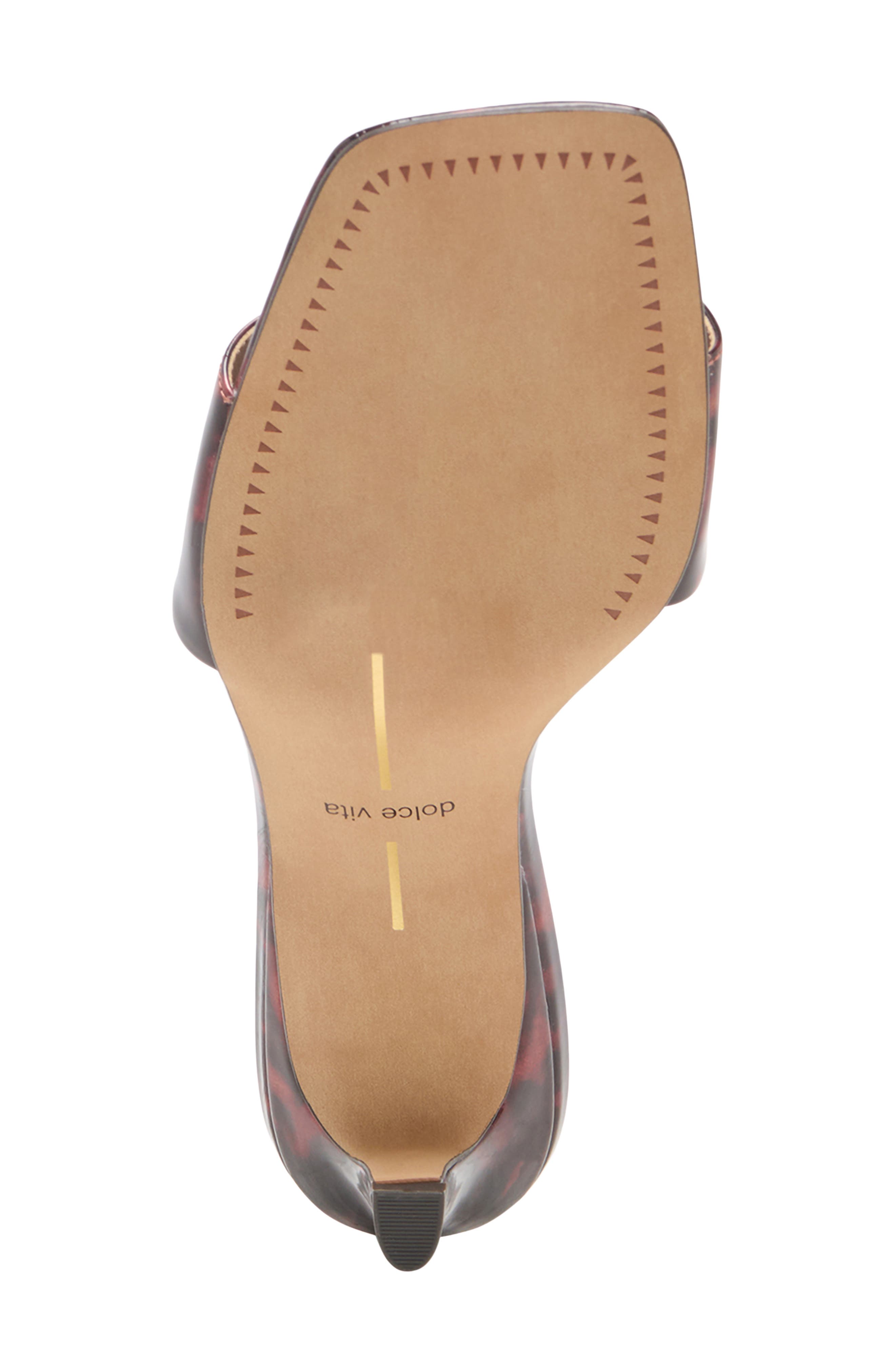 Rexa Kitten Heel Slide Sandal, Alternate, color, TORTOISE PATENT LEA