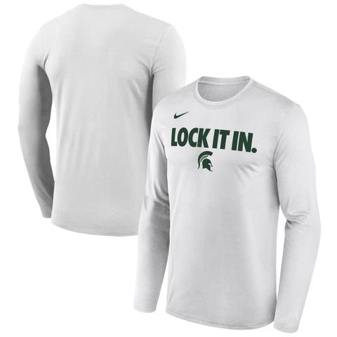 Men's Nike  White Michigan State Spartans 2026 On-Court Bench Long Sleeve T-Shirt