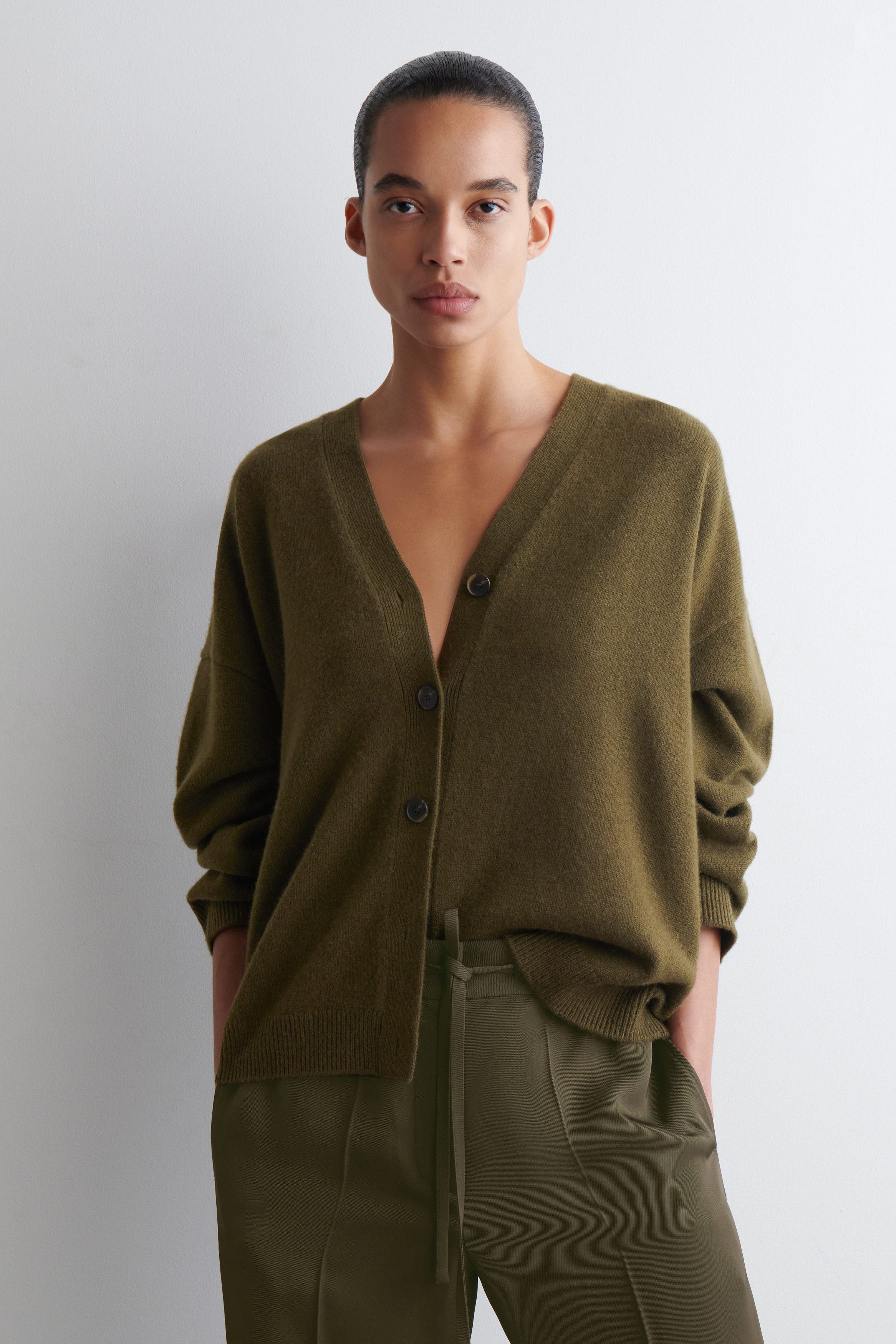 Cashmere Relaxed-Fit V-Neck Cardigan - image 5
