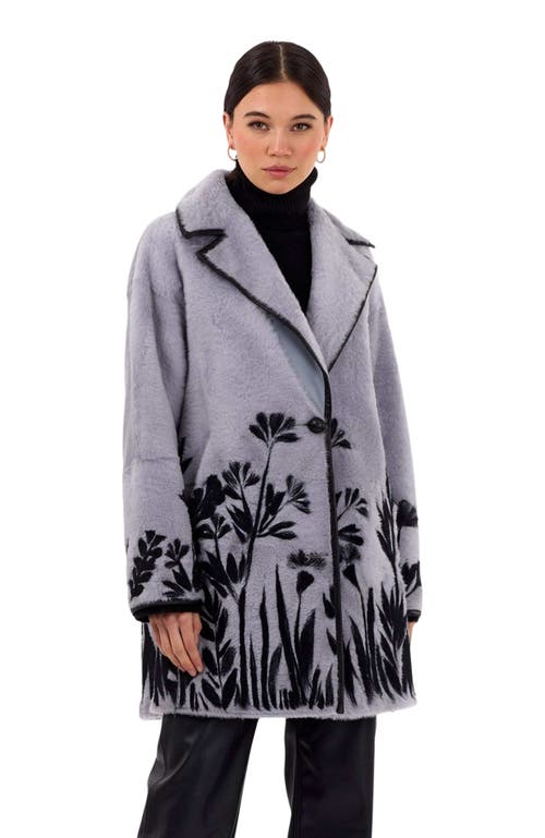 Gorski Reversible Shearling Lamb Short Coat In Gray