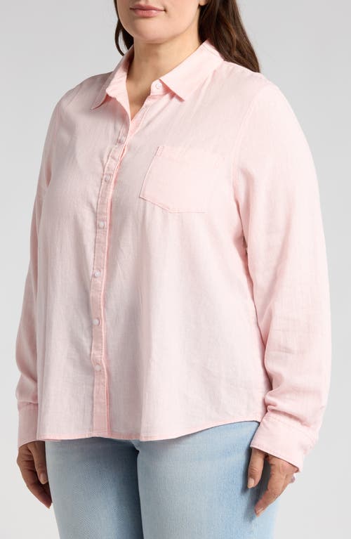 Caslonr Caslon(r) Long Sleeve Linen Blend Button-up Shirt In Pink Balm