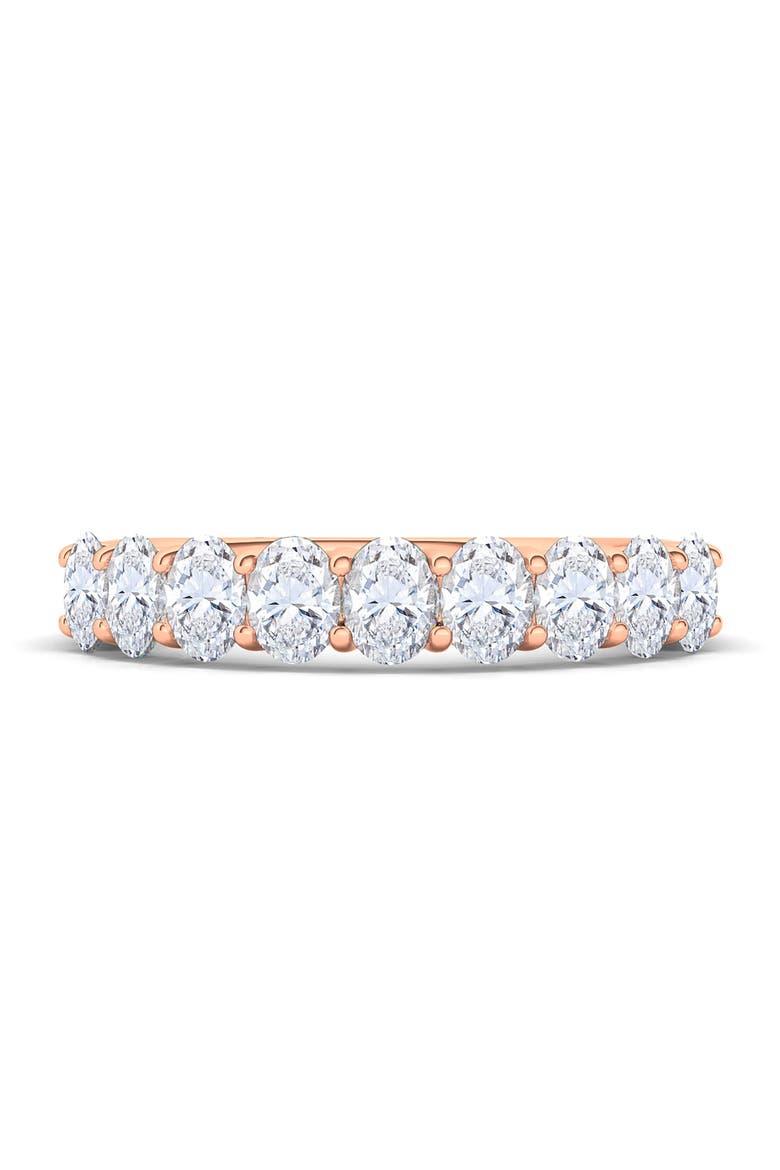 Half Oval Cut Lab Created Diamond 18K Gold Eternity Ring, Alternate, color, ROSE GOLD
