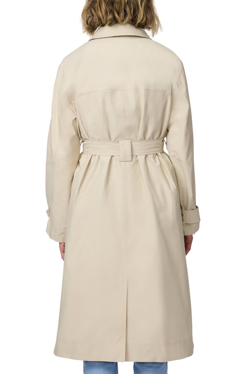 Bernardo Convertible Classic Trench Coat with Quilted Vest, Alternate, color, Bone