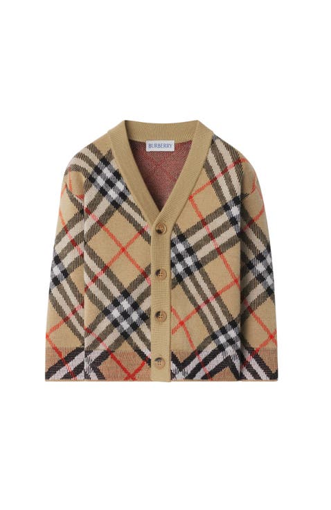 Check Wool Cardigan
