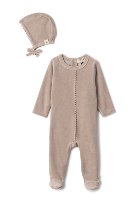 Girl Velour Pompom Romper (Baby)